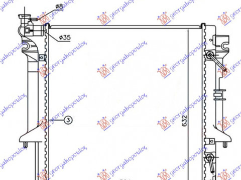 RADIATOR 2.5 T.D AUTO (525x635x26) - F2, MITSUBISHI, MITSUBISHI P/U L200 10-15, 555006310