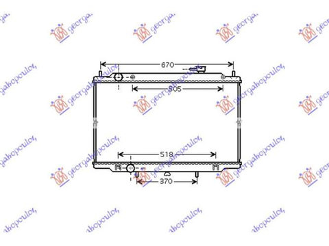 Radiator 2.5 tdi +/-Ac/(69,5x45)(Cooper pentru Nissan P/U (D22) Navara 2wd-4wd 01-10