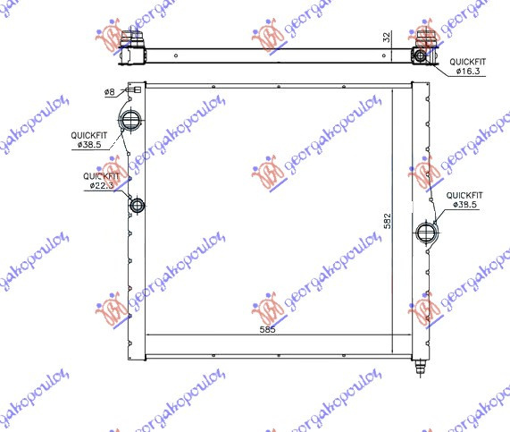 RADIATOR 4.4 Μ BENZINA (AUTO) (58.5X58.2X3.2) - BMW X5 (F15) 13-, BMW, BMW X5 (F15) 13-18, 151106330
