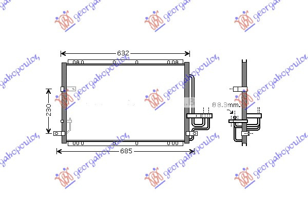 Radiator Ac/ 1.6 1.8 2.0i 16V KIA CARENS 2003 2004 2005 2006 0K2FA-61-480