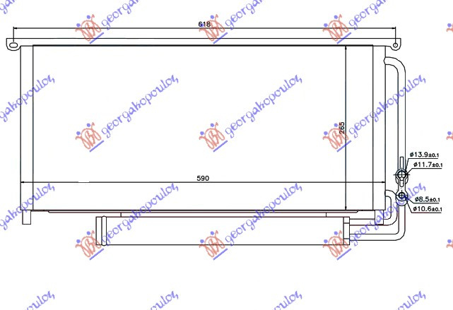 RADIATOR AC 0.7i-6V BRABUS (59x26.5x1.6) - SMART FORTWO ROASTER 03-07, SMART, SMART FORTWO ROADSTER 03-07, 548906400