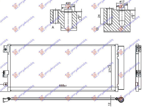 RADIATOR AC 1.0/1.4 TURBO BENZINA (637x280x12) - OPEL ADAM 12-, OPEL, OPEL ADAM 12-, 606006410