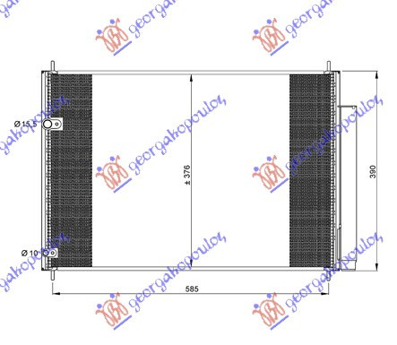 RADIATOR AC 1.3-1.4-1.6-1.8 BENZINA - 1.4 D4D DIESEL (600X370X16) , TOYOTA, TOYOTA VERSO 13-, 828206400