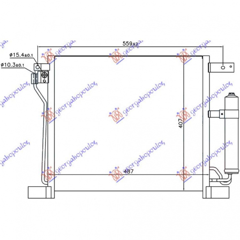 RADIATOR AC/ 1 5DCI DIESEL (487X409X16) pentru NISSAN JUKE 2015 , 92100-1FE0B