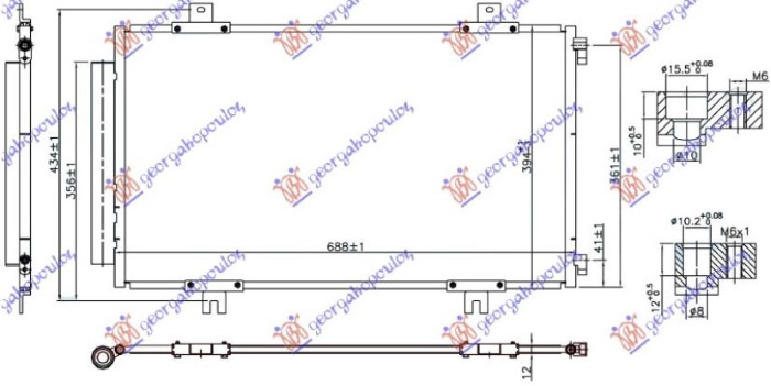 RADIATOR AC 1.6 16V BNZ. (688X394X12) (KOYO) , SUZUKI, SUZUKI VITARA 15-19, 798006405