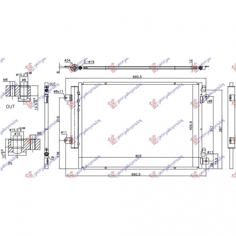 Radiator Ac/ 1 6 Ddis Diesel (607x407x12) - Suzuki Vitara 2015 , 9531062m10
