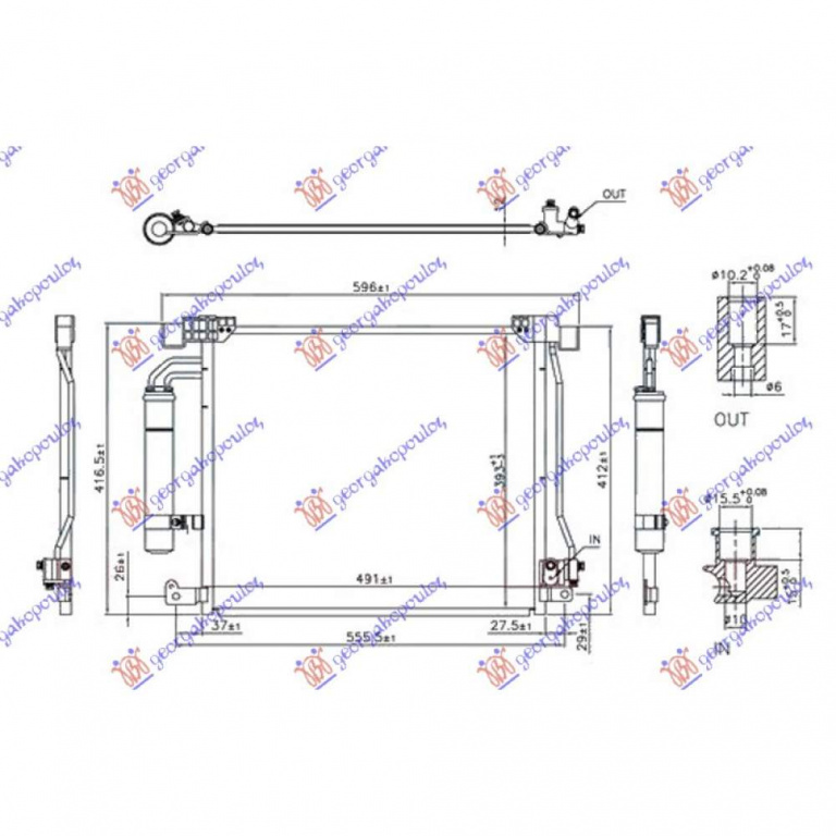 RADIATOR AC/ 1 6 DIC TURBO benzina (485X400X16) pentru NISSAN JUKE 2015 , 921003DD0A