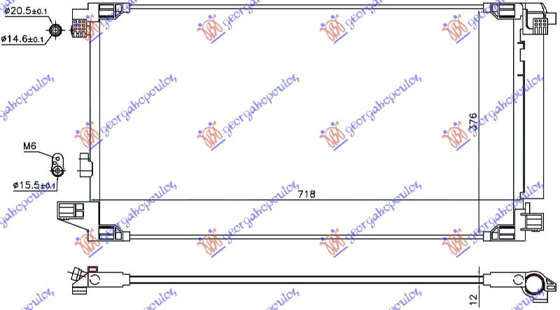 Radiator ac 1.8 hybrid benzina (675x375x12) pentru Lexus Ux 2019, 2020, 2021, 2022, 2023, 2024