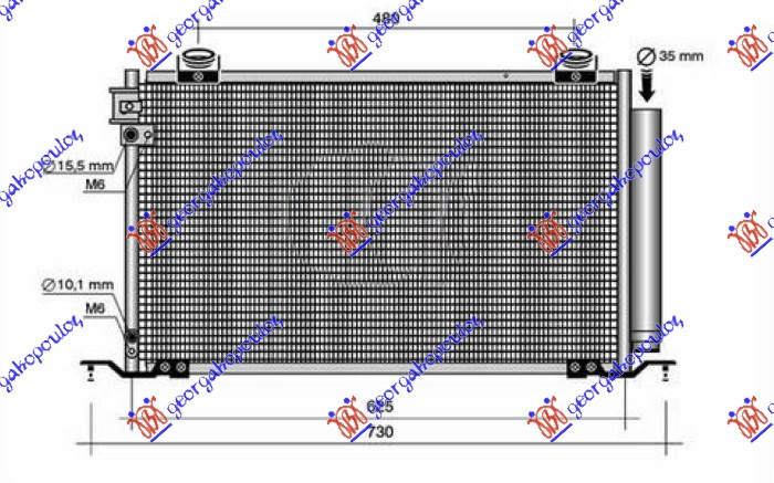 RADIATOR AC 2.0-2.4 BENZINA (645x360x16), TOYOTA, 