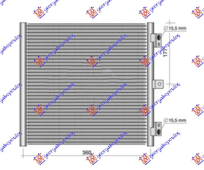 RADIATOR AC 2.0-2.5 BNZ (379x332x16) , PORSCHE, PORSCHE BOXSTER (982) 16-, 653206410