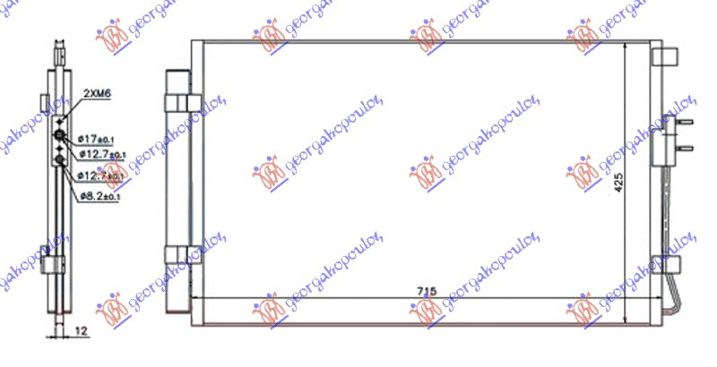 RADIATOR AC 2.4 16V-GDI - 3.3I PETROL (680X430X12) TIP HALLA , HYUNDAI, HYUNDAI SANTA FE 16-18, 369206410