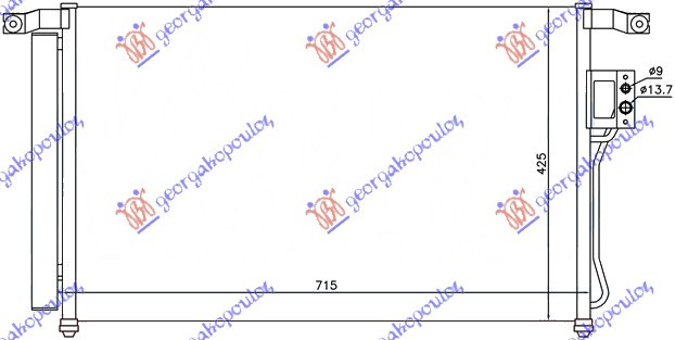 RADIATOR Ac/ 2.4 BNZ. (66.5x42.5) - HYUNDAI SANTA FE 09-12, HYUNDAI, HYUNDAI SANTA FE 09-12, 369006400