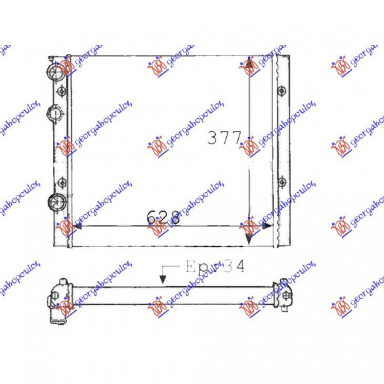 Radiator Ac/ (52 5x36 2) - Seat Cordoba 1999 , 6k0820413d