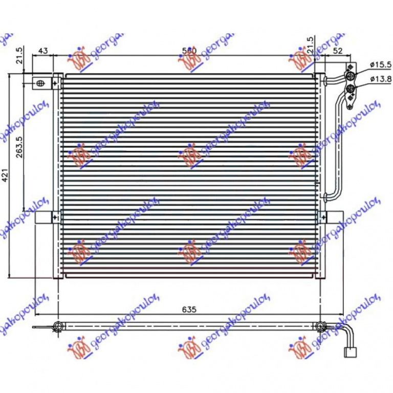 Radiator Ac/ (52x42x1 6) - Bmw Series 3 (E46) Coupe/Cabrio 1999 , 64538377614