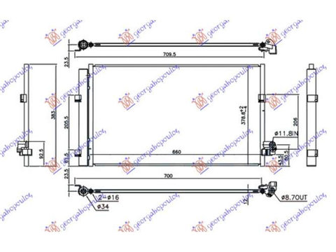 Radiator Ac (630x380x12) pentru Bmw Series 7 (G11/G12) 19-