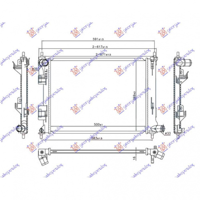 Radiator Ac/ (67 5x34) M/A - Kia Magentis 2006 , 97606-3l180