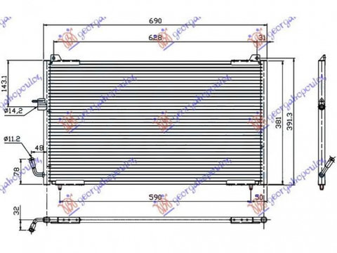 Radiator Ac/ 99- Petr/Ds (65x38) - Peugeot 406 Coupe 1996 , 6455y1