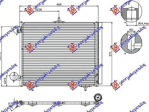 Radiator AC benzina-diesel (3 suporturi) CITROEN C3 2013,2014,2015,2016 cod 6455.EL