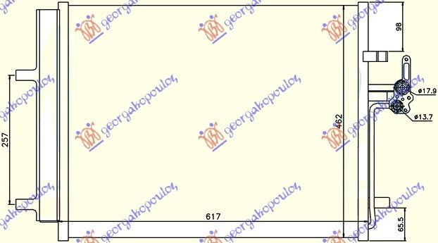 RADIATOR AC BENZINA - DIESEL (59x47x1.6), ROVER-LA