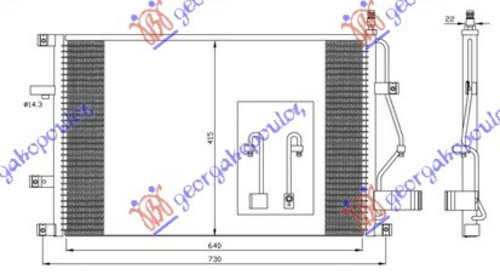 RADIATOR AC BENZINA - DIESEL (63,5x43), 