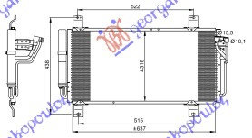 RADIATOR AC BENZINA - DIESEL (640x320x16) , MAZDA,