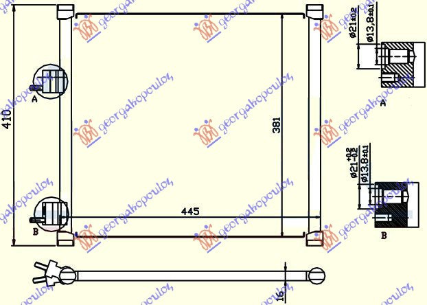 RADIATOR AC BENZINA - DIESEL, FORD, FORD KA 97-08,