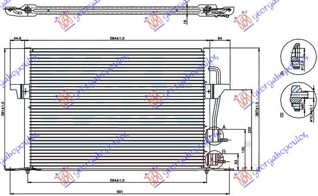 RADIATOR AC BNZ -DIESEL (54x38.2) pentru FORD, FOR