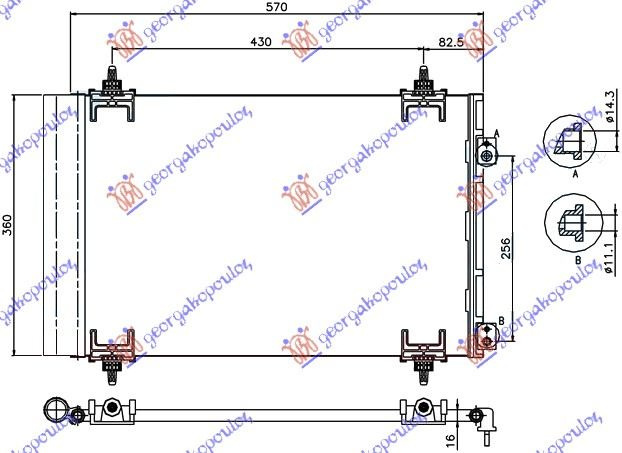 RADIATOR Ac/ BNZ./DSL (53,5X36X1,2) - CITROEN C4 11-15, CITROEN, CITROEN C4 11-20, 197006410