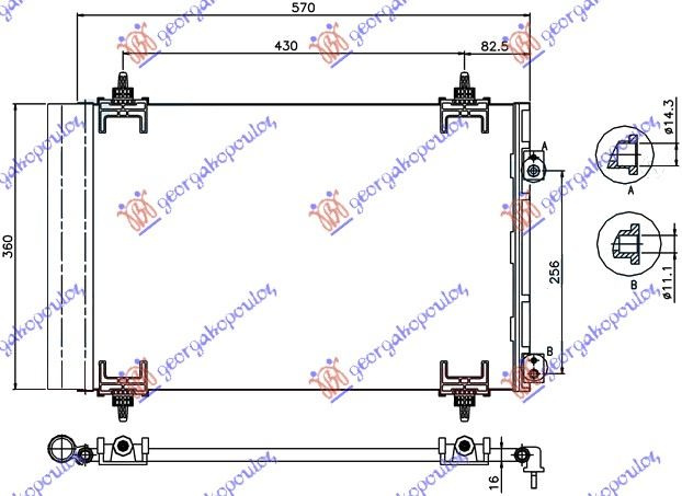 RADIATOR Ac/ BNZ./DSL (53,5X36X1,2) - DS4/DS4 CROSSBACK 15-, CITROEN DS, DS DS4/DS4 CROSSBACK 15-21, 216006410