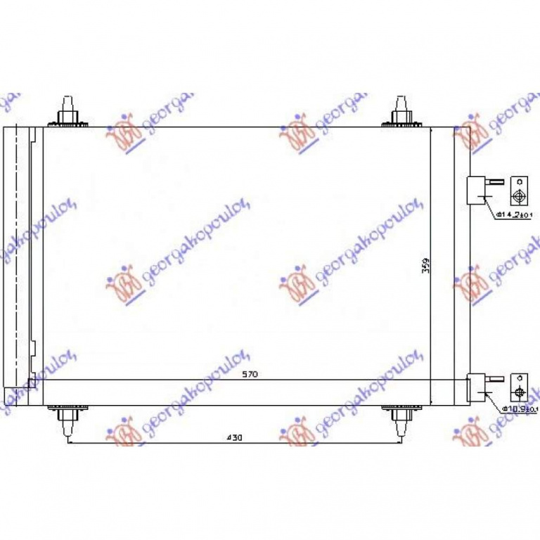 Radiator Ac/ Bz/Ds (53 5x36 1) - Peugeot Partner 2008 , 6455.Cy