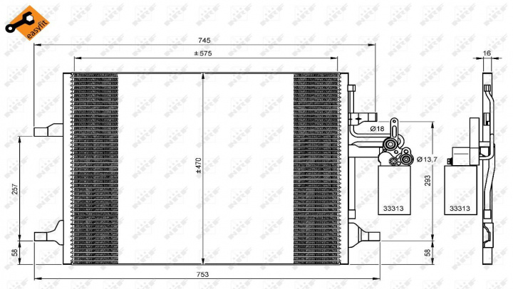 Radiator AC Clima Volvo S60 2 (facelift) 2013 2014