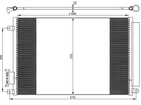 RADIATOR AC FIAT 500 DUPA AN FAB 2007 - produs nou