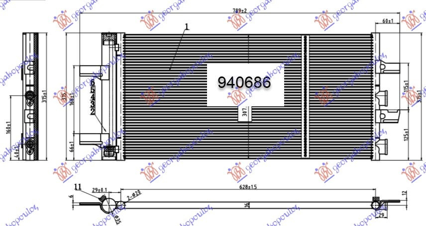 Radiator Ac/ Model Diesel / 2 0 (220i) Benzina (648x307x16) - Bmw Series 2 (F45/F46) Active/Gran Tourer 2014 , 64539271207