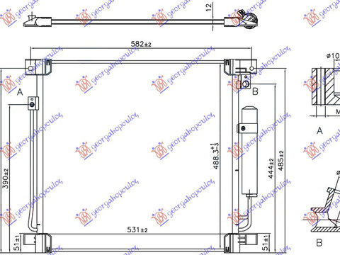 RADIATOR AC (TOATE MODELELE) (515x503x12), MITSUBISHI, MITSUBISHI P/U L200 19-, 555206400