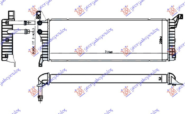 RADIATOR ADITIONAL APA 2.0 TDi (110/150KW) DIESEL (715x245x50) - F2 pentru VW, VW TRANSPORTER (T6) 1 879106350 879106350 7E0121212B