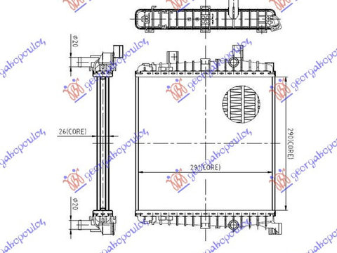 RADIATOR ADITIONAL APA 3.0 TSI HYBRID AUTO (300x290x25) - F2, PORSCHE, PORSCHE CAYENNE 15-18, 650106302