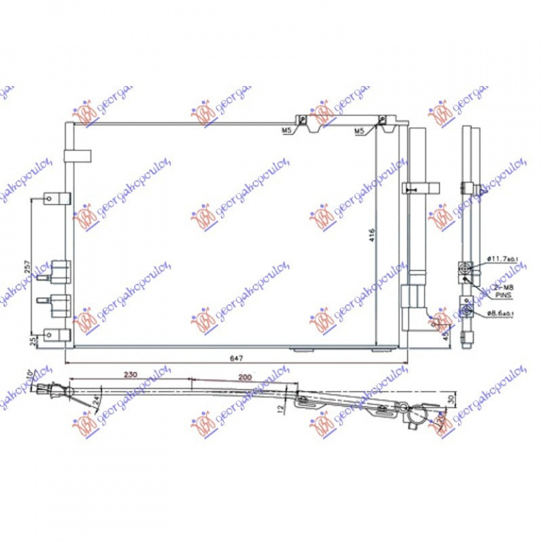 RADIATOR AER CONDITIONAT ALFA ROMEO BRERA 2006-> Radiator aer conditionat 3.2 JTS benzina 2.4 JTDM diesel 2006->2011 PIESA NOUA ANI 2006 2007 2008 2009 2010 2011