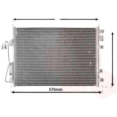 Radiator aer conditionat BMW 6 Gran Turismo G32 2017-> pentru 620 d Mild-Hybrid xDrive, perioada 2020 2021 2022 2023 2024 2025 PIESA NOUA grosime mm 12, diametru admisie mm 11, diametru evacuare mm 8, latime mm 381, lungime fagure mm 631,