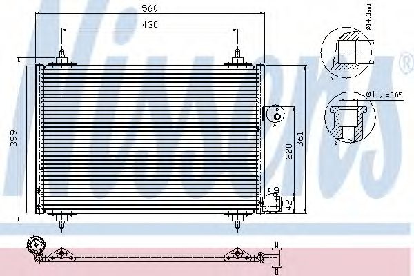 Radiator aer conditionat CITROËN C5 III Break (TD_) (2008 - 2016) NISSENS 94723