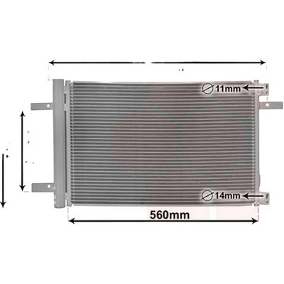 Radiator aer conditionat DACIA DUSTER 2017-> pentru 1.5 dCi 95 , perioada 2017 2018 2019 2020 2021 2022 PIESA NOUA grosime mm 12, diametru admisie mm 15, diametru evacuare mm 10, latime mm 508, lungime fagure mm 398,