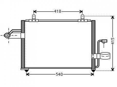 RADIATOR AER CONDITIONAT DAEWOO TACUMA 2000-> Radiator aer conditionat 1,6 - 1,8 - 2,0cc (59x36,5x1,7) PIESA NOUA ANI 2000 2001 2002 2003 2004 2005 2006