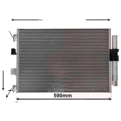 Radiator aer conditionat FIAT IDEA 2003->, PUNTO 188 1999->2012 pentru 1.9 JTD, perioada 2003 2004 2005 2006 2007 2008 2009 2010 2011 2012 PIESA NOUA pentru cv. manuala, grosime mm 16, diametru admisie mm 15, diametru evacuare mm 15, latime mm 310, l