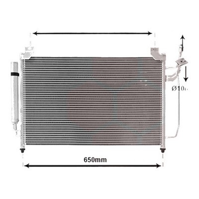 Radiator aer conditionat FORD ECOSPORT 2012-> pentru 1.5 Ti, perioada 2013 2014 2015 2016 2017 2018 PIESA NOUA grosime mm 16, diametru admisie mm 18, diametru evacuare mm 18, latime mm 352, lungime fagure mm 530,