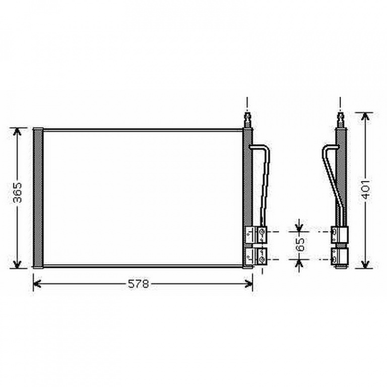 RADIATOR AER CONDITIONAT FORD FIESTA 2001->2008 Radiator aer conditionat benzina - 1.4TDC (53,7x36,5x1,6) PIESA NOUA ANI 2001 2002 2003 2004 2005 2006 2007 2008