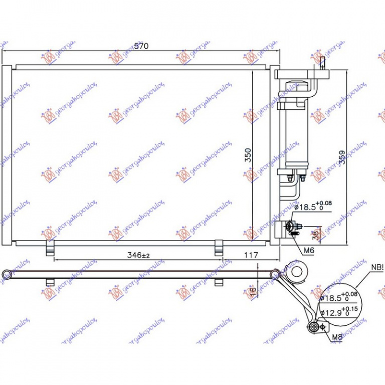 RADIATOR AER CONDITIONAT FORD FIESTA 2013->2017 Radiator aer conditionat 1.25-1.4-1.6EFi-1.5TDCi 520x32 PIESA NOUA ANI 2013 2014 2015 2016 2017