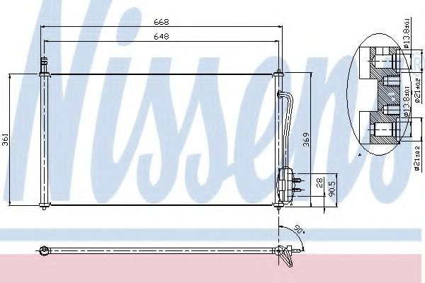 Radiator aer conditionat FORD FOCUS limuzina (DFW) (1999 - 2007) NISSENS 94432