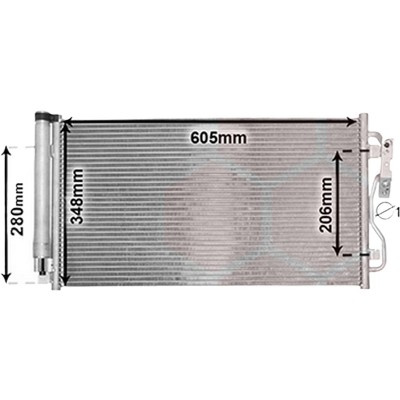Radiator aer conditionat HYUNDAI TERRACAN 2001->2006 pentru 2.9 CRDi 4WD, perioada 2001 2002 2003 2004 2005 2006 PIESA NOUA grosime mm 16, dimensiuni 633 x 388 x 16 mm, latime mm 388, lungime fagure mm 633
