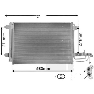 Radiator aer conditionat JEEP PATRIOT 2007->2017, COMPASS 2006->2015 pentru 2.4 4x4, perioada 2006 2007 2008 2009 2010 2011 2012 2013 2014 2015 2016 2017 PIESA NOUA pana la an de fabricatie 12/2010, pentru Cutie automata CVT (fara trepte), grosime mm