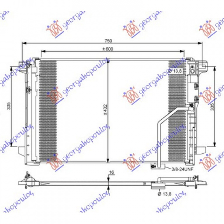 RADIATOR AER CONDITIONAT MERCEDES E CLASS C207 2013->2016 Radiator aer conditionat BENZ-DSL (61x42x1,6) PIESA NOUA ANI 2013 2014 2015 2016