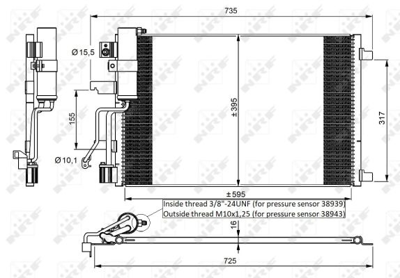 Radiator aer conditionat NISSAN QASHQAI / QASHQAI +2 J10 JJ10 NRF NRF 35975
